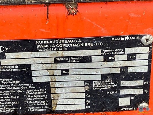 Not documented Kuhn PRO271 1870 - 1